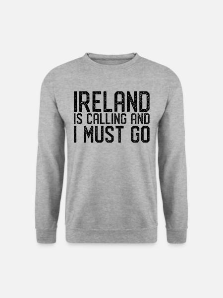 Irland is calling i must go - Unisex Pullover - Weißgrau meliert