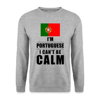 Portuguese saying - Unisex Sweatshirt - salt & pepper - Front - Alina (178cm) & Michal (187cm)