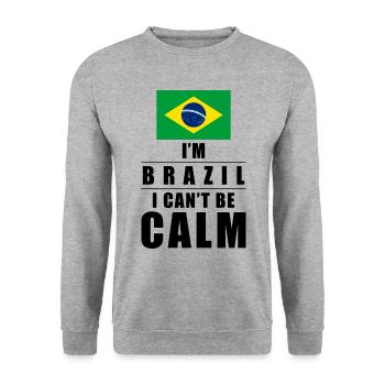 Brazilian saying - Unisex Sweatshirt - salt & pepper - Front - Alina (178cm) & Michal (187cm)