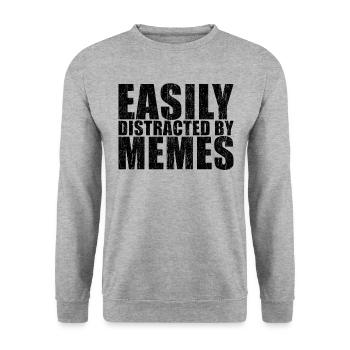 Mème drôle de dicton - Sweat-shirt Unisexe - gris chiné - Devant - Alina (178cm) & Michal (187cm)