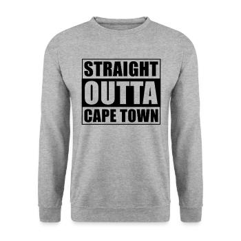 Straight outta Cape Town - Unisex Sweatshirt - salt & pepper - Front - Alina (178cm) & Michal (187cm)