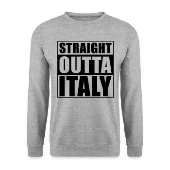 Straight outta Italy - Unisex Sweatshirt - salt & pepper - Front - Alina (178cm) & Michal (187cm)