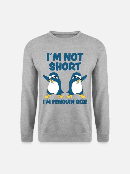 Pinguin Lustig Spruch Klein Fun Antarktis Geschenk - Unisex Pullover - Weißgrau meliert