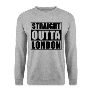 Straight outta Londres - Sweat-shirt Unisexe - gris chiné - Devant - Alina (178cm) & Michal (187cm)