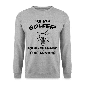 Golfer Hobby Golf Lustiger Spruch Spieler Geschenk - Unisex Pullover - Weißgrau meliert - Vorne - Alina (178cm) & Michal (187cm)
