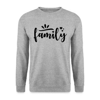 Texte de famille avec des cœurs - Sweat-shirt Unisexe - gris chiné - Devant - Alina (178cm) & Michal (187cm)
