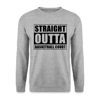 Terrain de basket-ball droit outta - Sweat-shirt Unisexe - gris chiné - Devant - Alina (178cm) & Michal (187cm)