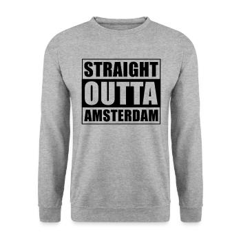 Tout droit sorti d’Amsterdam - Sweat-shirt Unisexe - gris chiné - Devant - Alina (178cm) & Michal (187cm)