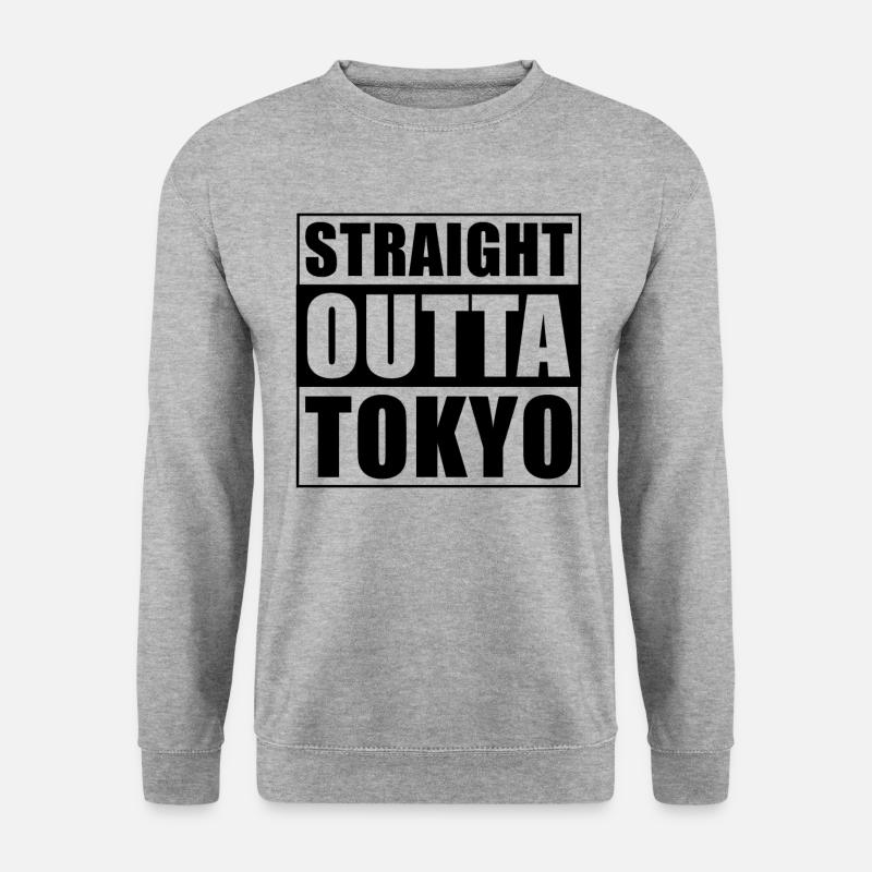 Straight outta Tokyo - Unisex Pullover - Weißgrau meliert