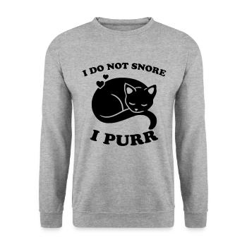 Purring Snoring Funny Saying Cat Gift - Unisex Sweatshirt - salt & pepper - Front - Alina (178cm) & Michal (187cm)