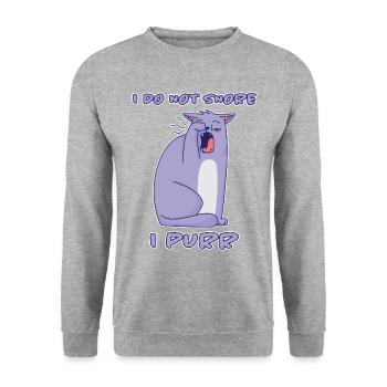 Purring Snoring Funny Saying Cat Gift - Unisex Sweatshirt - salt & pepper - Front - Alina (178cm) & Michal (187cm)
