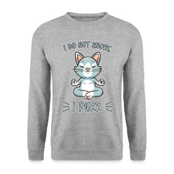 Purring Snoring Funny Saying Cat Gift - Unisex Sweatshirt - salt & pepper - Front - Alina (178cm) & Michal (187cm)