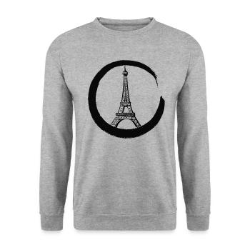 Tour Eiffel de Paris - Sweat-shirt Unisexe - gris chiné - Devant - Alina (178cm) & Michal (187cm)