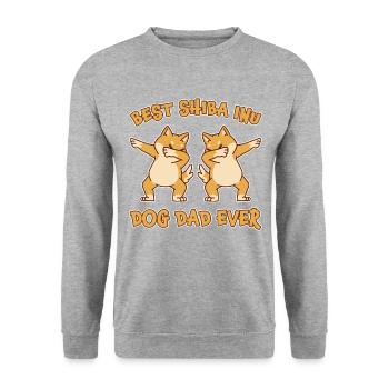 Shiba Inu Papa Chien Amusant Dire Shiba Inu Cadeau - Sweat-shirt Unisexe - gris chiné - Devant - Alina (178cm) & Michal (187cm)