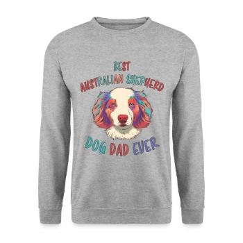 Australian Shepherd Papa Fun Shepherd Dog Gift - Unisex Sweatshirt - salt & pepper - Front - Alina (178cm) & Michal (187cm)