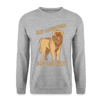 Leonberger Dad Dog Fun Saying Leonberger Gift - Unisex Sweatshirt - salt & pepper - Front - Alina (178cm) & Michal (187cm)