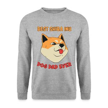 Shiba Inu Dad Dog Fun Saying Shiba Inu Gift - Unisex Sweatshirt - salt & pepper - Front - Alina (178cm) & Michal (187cm)