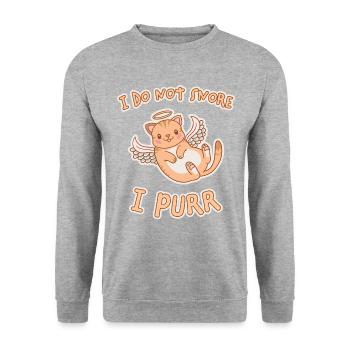 Ronronnage Ronflement Sommeil Dire Chats Cadeau - Sweat-shirt Unisexe - gris chiné - Devant - Alina (178cm) & Michal (187cm)
