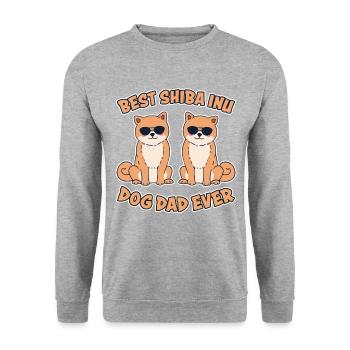 Shiba Inu Papa Chien Amusant Dire Shiba Inu Cadeau - Sweat-shirt Unisexe - gris chiné - Devant - Alina (178cm) & Michal (187cm)