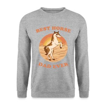 Meilleur cadeau de cheval papa de cavalier d’équitation - Sweat-shirt Unisexe - gris chiné - Devant - Alina (178cm) & Michal (187cm)