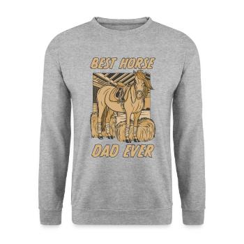 Best Horse Dad Ever Pferd Reiten Reiter Geschenk - Unisex Pullover - Weißgrau meliert - Vorne - Alina (178cm) & Michal (187cm)