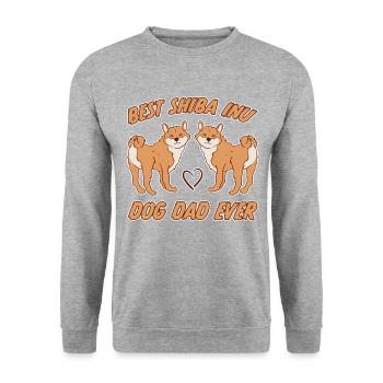 Shiba Inu Dad Dog Fun Saying Shiba Inu Gift - Unisex Sweatshirt - salt & pepper - Front - Alina (178cm) & Michal (187cm)