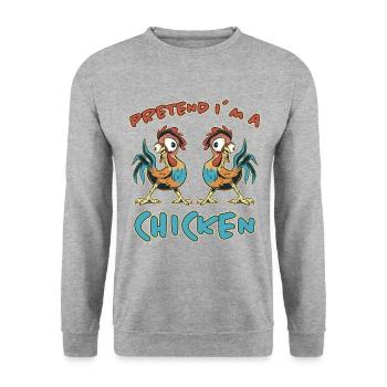 Poulet Drôle Dire Poulet Coq Fermier Cadeau - Sweat-shirt Unisexe - gris chiné - Devant - Alina (178cm) & Michal (187cm)