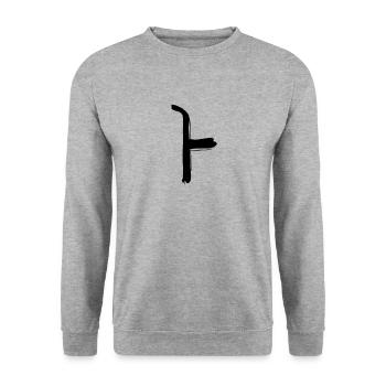 Korean letter A - Unisex Sweatshirt - salt & pepper - Front - Alina (178cm) & Michal (187cm)