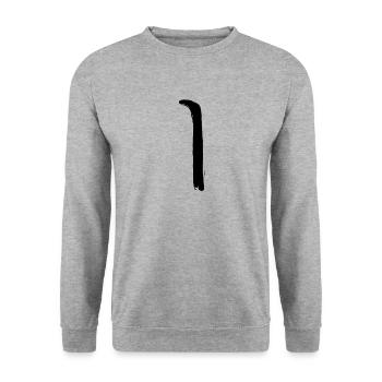 Korean letter I - Unisex Sweatshirt - salt & pepper - Front - Alina (178cm) & Michal (187cm)