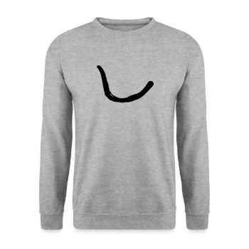 Korean letter N - Unisex Sweatshirt - salt & pepper - Front - Alina (178cm) & Michal (187cm)