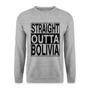 Bolivia Straight outta Bolivia - Unisex Sweatshirt - salt & pepper - Front - Alina (178cm) & Michal (187cm)