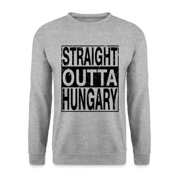 Hungary Straight outta Hungary - Unisex Sweatshirt - salt & pepper - Front - Alina (178cm) & Michal (187cm)