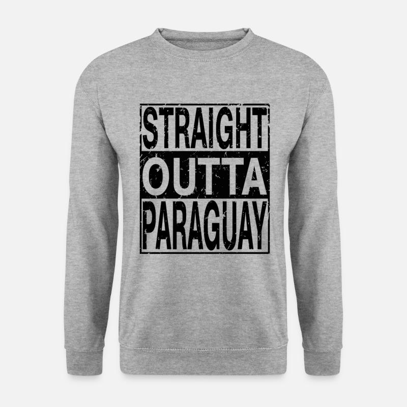 Paraguay Straight outta Paraguay - Unisex Pullover - Weißgrau meliert