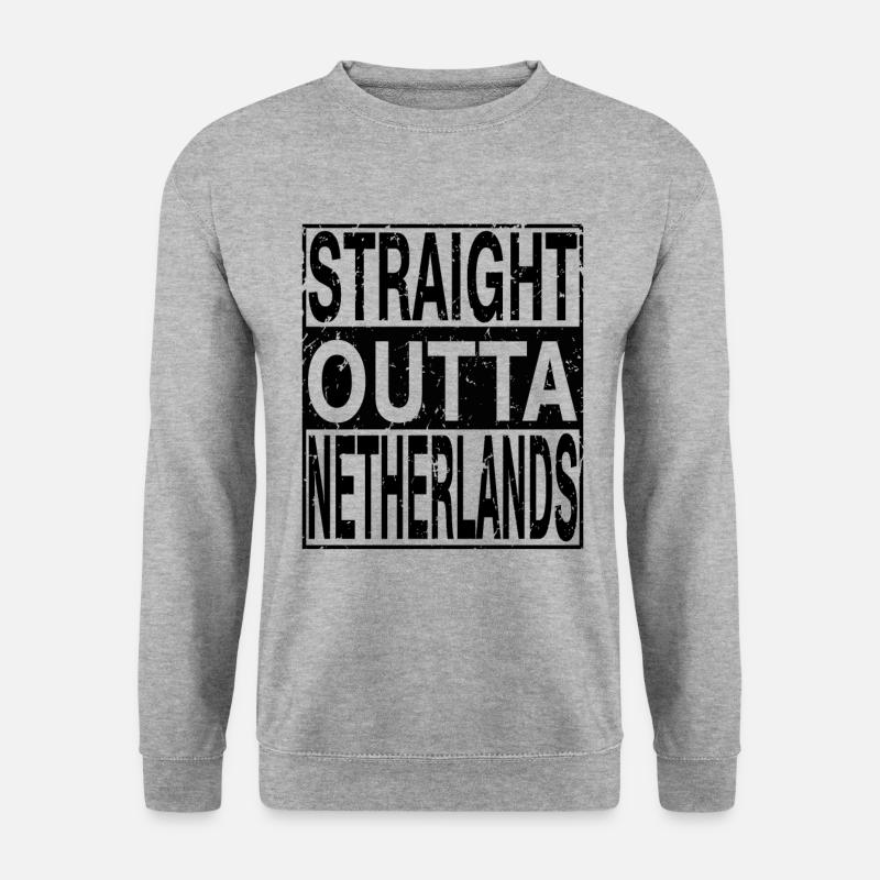 Pays-Bas Straight outta Pays-Bas - Sweat-shirt Unisexe - gris chiné