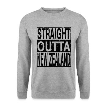 Nouvelle-Zélande Tout droit sorti de Nouvelle-Zélande - Sweat-shirt Unisexe - gris chiné - Devant - Alina (178cm) & Michal (187cm)