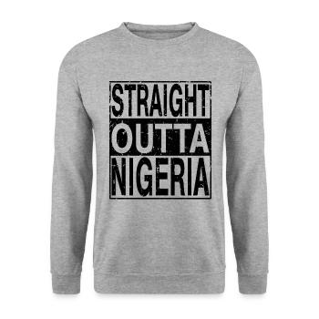 Nigeria Straight outta Nigeria - Sweat-shirt Unisexe - gris chiné - Devant - Alina (178cm) & Michal (187cm)