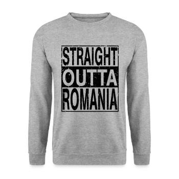 Romania Straight outta Romania - Unisex Sweatshirt - salt & pepper - Front - Alina (178cm) & Michal (187cm)