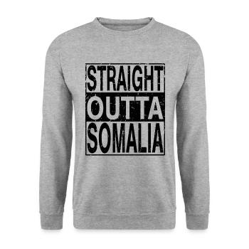 Somalia Straight outta Somalia - Unisex Pullover - Weißgrau meliert - Vorne - Alina (178cm) & Michal (187cm)