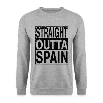 Spain Straight outta Spain - Unisex Sweatshirt - salt & pepper - Front - Alina (178cm) & Michal (187cm)