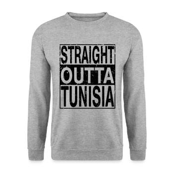 Tunisia Straight outta Tunisia - Unisex Sweatshirt - salt & pepper - Front - Alina (178cm) & Michal (187cm)