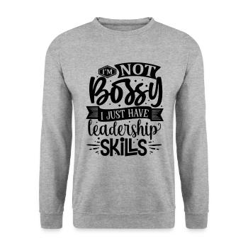 Je ne suis pas autoritaire, j’ai juste des compétences en leadership - Sweat-shirt Unisexe - gris chiné - Devant - Alina (178cm) & Michal (187cm)