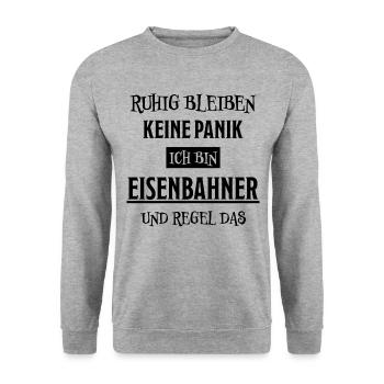 Eisenbahner Spruch Eisenbahn Lokführer Geschenk - Unisex Pullover - Weißgrau meliert - Vorne - Alina (178cm) & Michal (187cm)