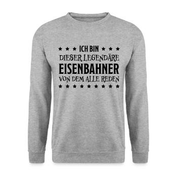 Eisenbahner Spruch Eisenbahn Lokführer Geschenk - Unisex Pullover - Weißgrau meliert - Vorne - Alina (178cm) & Michal (187cm)