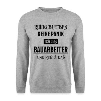 Bauarbeiter Lustiger Spruch Bauarbeiter Geschenk - Unisex Pullover - Weißgrau meliert - Vorne - Alina (178cm) & Michal (187cm)