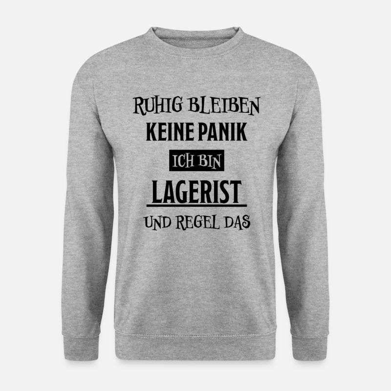 Lagerist Spruch Stablerfahrer Logistiker Geschenk - Unisex Pullover - Weißgrau meliert