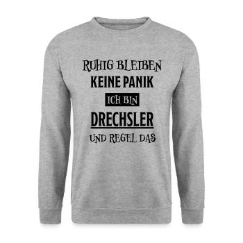 Drechsler Lustiger Spruch Job Drechsler Geschenk - Unisex Pullover - Weißgrau meliert - Vorne - Alina (178cm) & Michal (187cm)