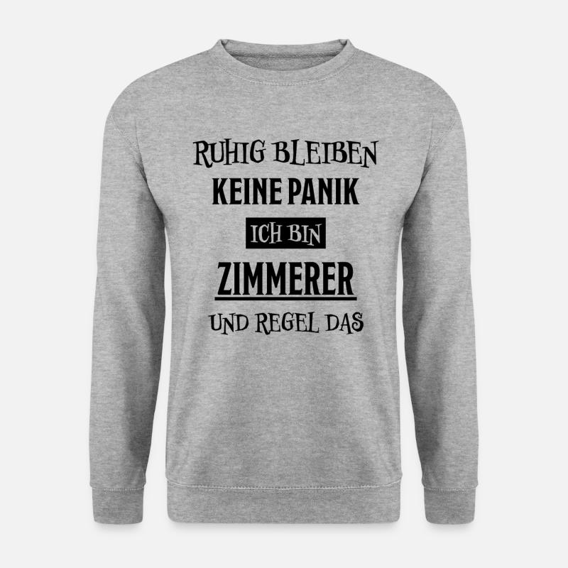Zimmerer Lustiger Spruch Fun Zimmermann Geschenk - Unisex Pullover - Weißgrau meliert