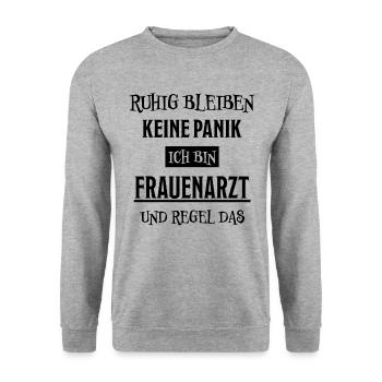 Frauenarzt Spruch Gynäkologe Frauenarzt Geschenk - Unisex Pullover - Weißgrau meliert - Vorne - Alina (178cm) & Michal (187cm)