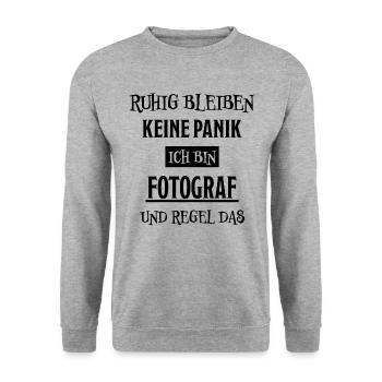 Fotograf Lustiger Spruch Beruf Fotografen Geschenk - Unisex Pullover - Weißgrau meliert - Vorne - Alina (178cm) & Michal (187cm)