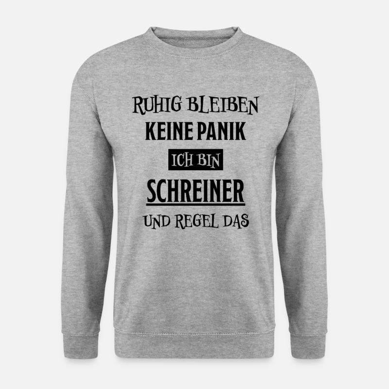 Schreiner Witz Spruch Tischler Schreiner Geschenk - Unisex Pullover - Weißgrau meliert